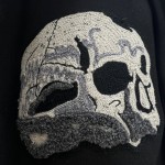 Replica Amiri Embroidered Flocked Skull Jacket