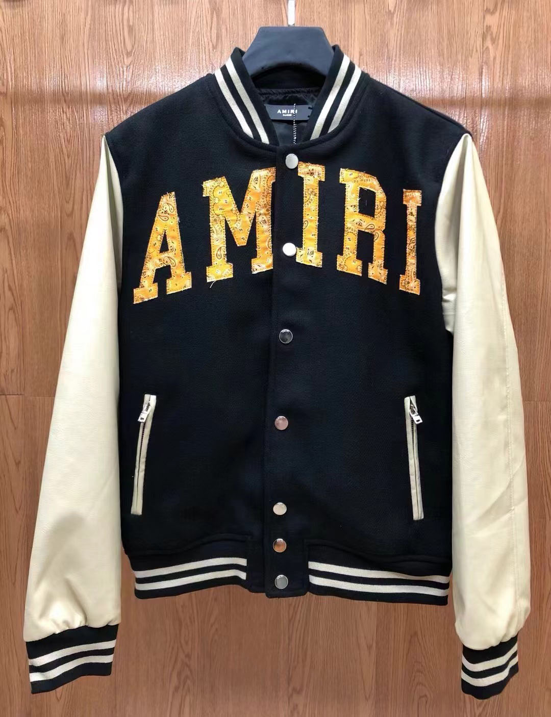 AMIRI Vintage Applique Varsity Jacket Black
