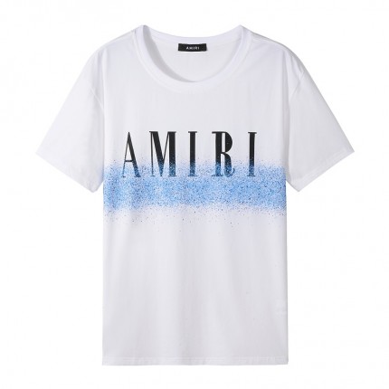 Replica Amiri Logo print Paint effect t shirt