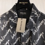Replica Balenciaga Allover Logo Oversized Jacket