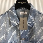 Replica Balenciaga Allover Logo Oversized Jacket
