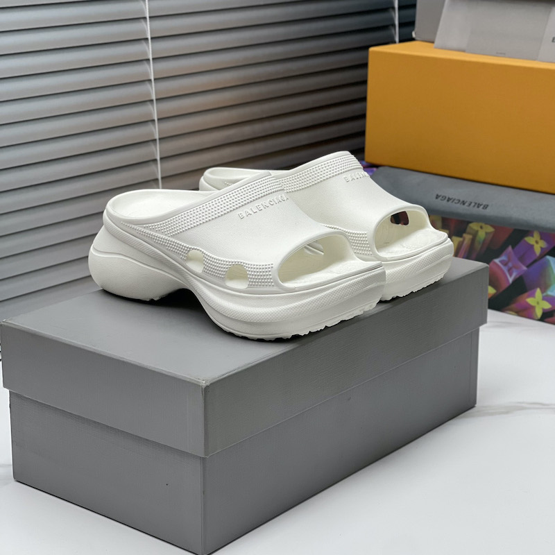 Balenciaga Pool Crocs™ Slide Sandal in White