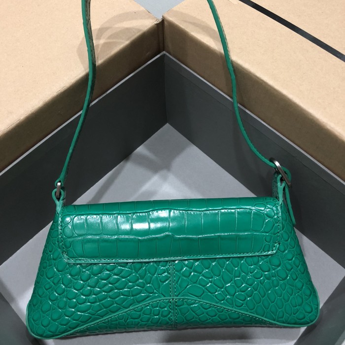 Balenciaga Women's Xx Small Flap Bag Crocodile Embossed in Green