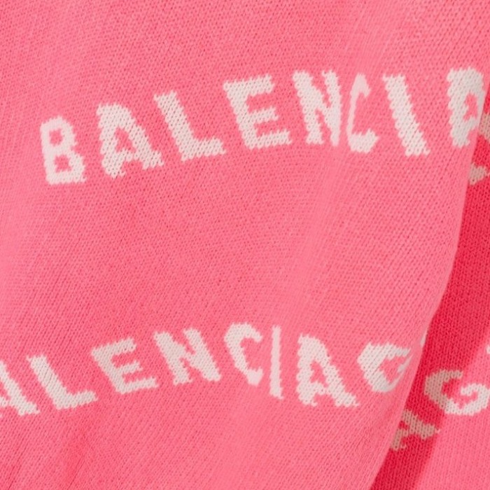 Balenciaga Allover Logo Crewneck Sweater Pink