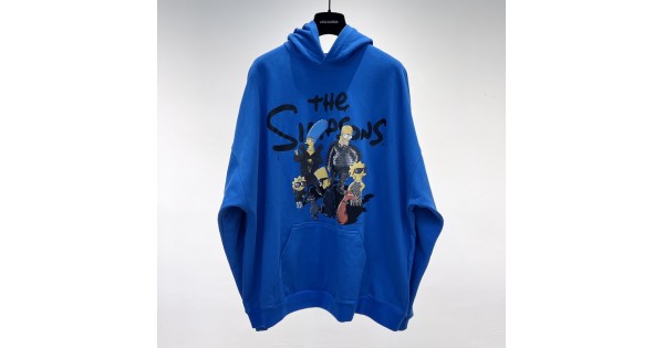 Balenciaga The Simpsons Tm & © 20th Television Hoodie Wide Fit in Blue
