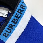 BBR Logo Detail Cotton Pique Polo Shirt Blue
