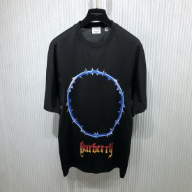 BBR Thorn and Logo Print Cotton Oversized T-shirt Black