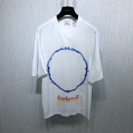 BBR Thorn and Logo Print Cotton Oversized T-shirt White