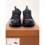 BUR Vintage Check Cotton and Nubuck Arthur Sneakers Black