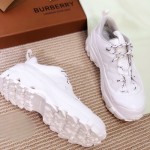 BUR Vintage Check Cotton and Nubuck Arthur Sneakers White