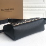 BUR Leather and Vintage Check Note Crossbody Bag