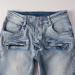 Replica Balmain Slim cut ridged cotton jeans