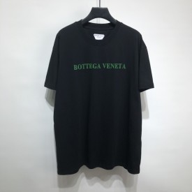 B V Logo Letter Cotton Jersey T-Shirt Black