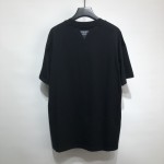 B V Logo Letter Cotton Jersey T-Shirt Black