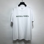 B V Logo Letter Cotton Jersey T-Shirt White