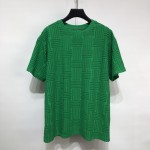 B V Intrecciato Cotton T shirt Green