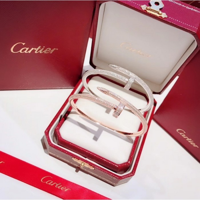 Cartier nail bracelet rose gold with diamonds