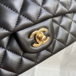 CC Lambskin Leather Classic Flap Bag Black / Gold