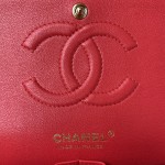 CC Lambskin Leather Classic Flap Bag Red / Gold