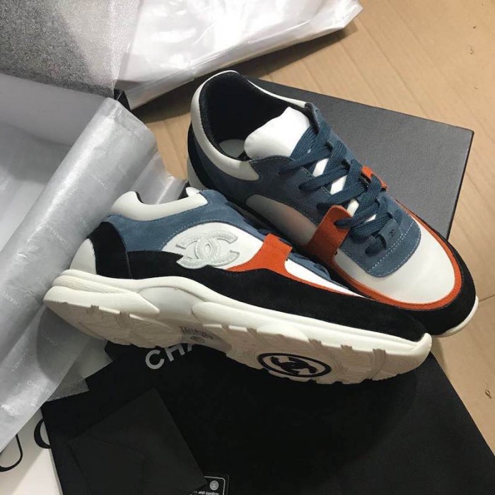 Chanel CC Logo Runner Sneakers Blue/Orange