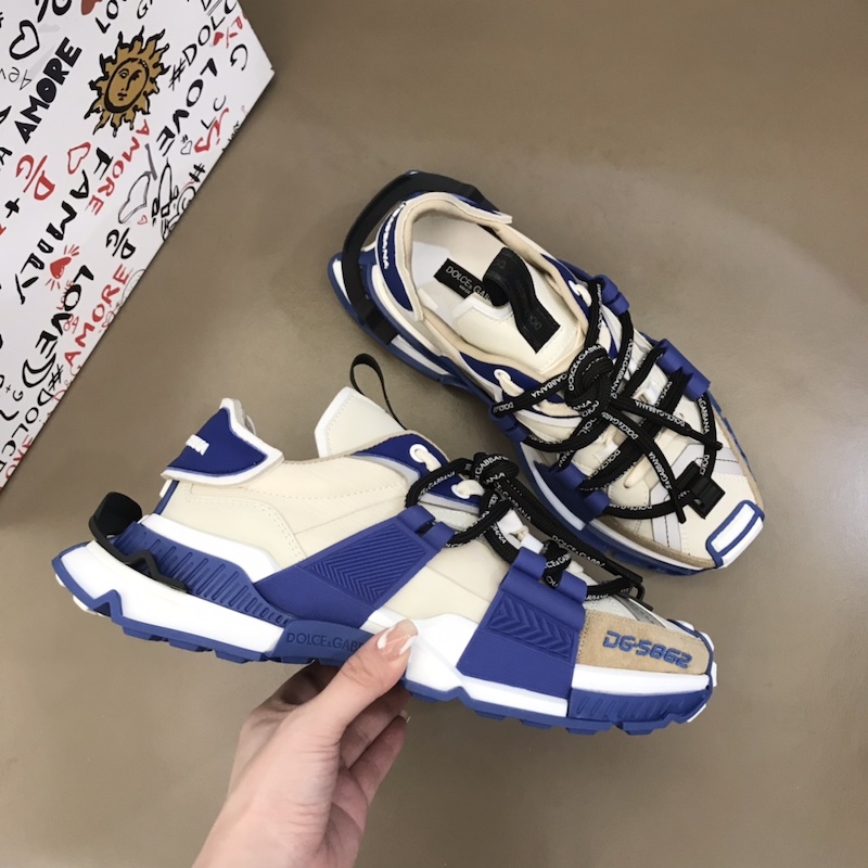 Dolce & Gabbana DG Mixed-material Space Sneakers Blue