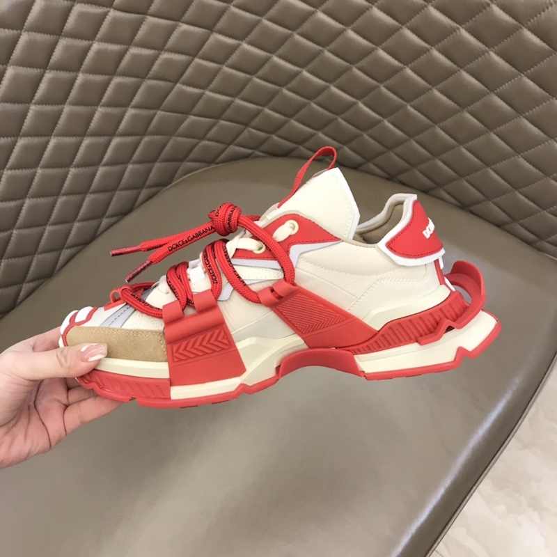 Dolce & Gabbana DG Mixed-material Space Sneakers Red