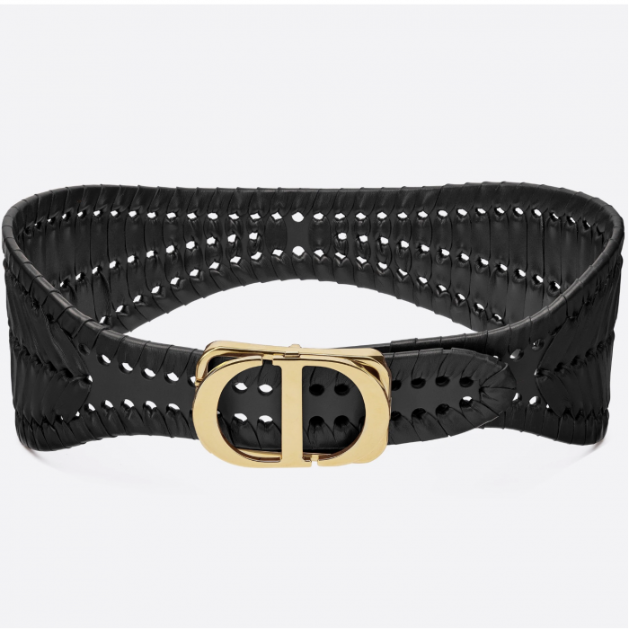 Dior Black 30 Montaigne Calfskin Belt