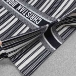 Replica Dior Book Tote Black and White Stripes
