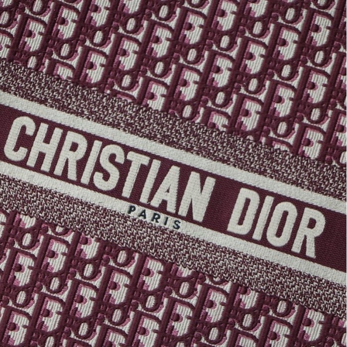 Dior Oblique Embroidered Dior Book Tote Burgundy