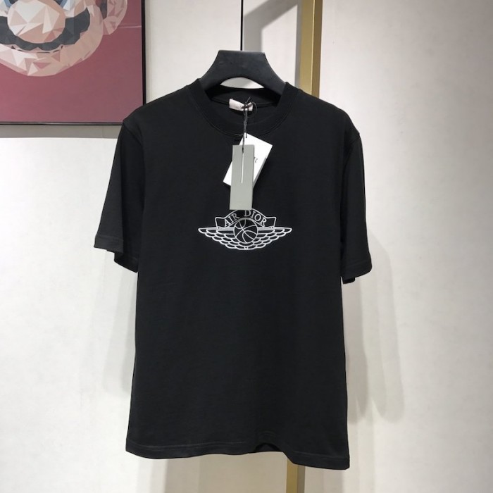 Air Dior Cotton T shirt Air Jordan x Dior Tee Black