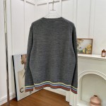 replica Dior Sweater Gray Wool and Cashmere Intarsia