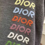 replica Dior Sweater Gray Wool and Cashmere Intarsia