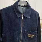 replica DIOR Zipped Jacket Blue Cotton Denim