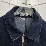 replica DIOR Zipped Jacket Blue Cotton Denim