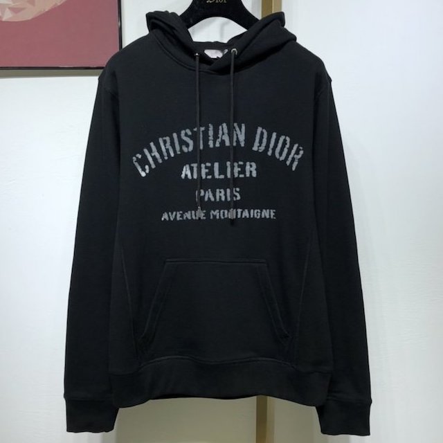 Dior Oversized Christian Dior Atelier Hooded Sweatshirt Black