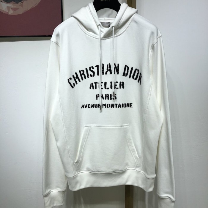 Dior Oversized Christian Dior Atelier Hooded Sweatshirt White