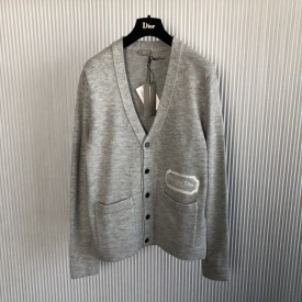 'Christian Dior COUTURE' Cardigan Gray Cashmere Jersey