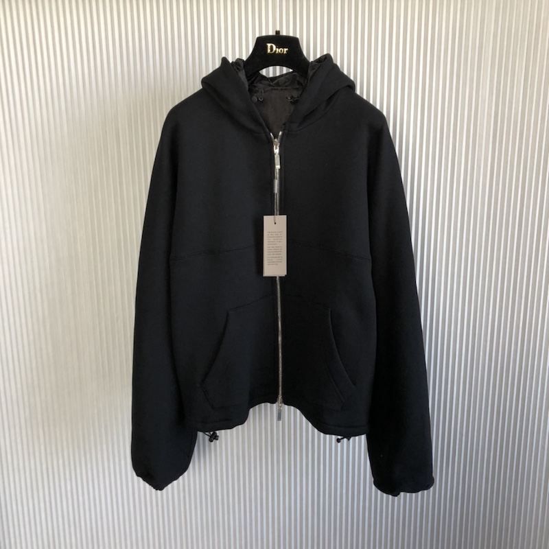 Christian Dior Couture Reversible Hooded Track Jacket Black Cotton Fleece