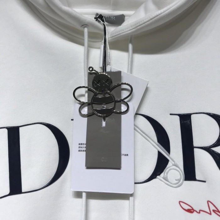 Dior Oversized DIOR AND JUDY BLAME Hooded Sweatshirt White