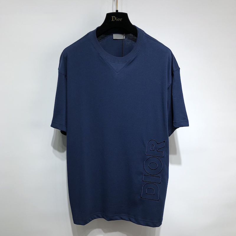DIOR AND PARLEY Oversized T-Shirt Blue Cotton Jersey