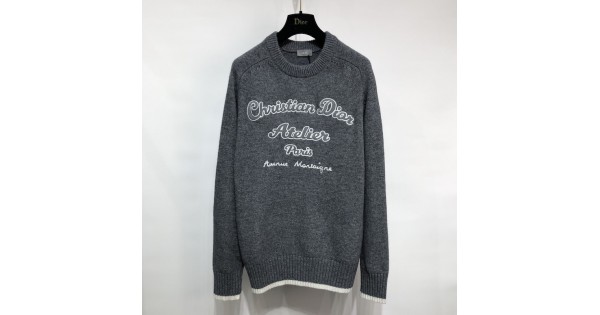 Christian Dior Atelier Sweater Gray Wool Jersey