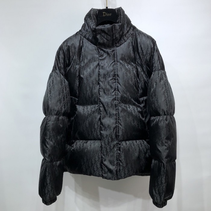 Dior Oblique Oversized Down Jacket Black Technical Jacquard