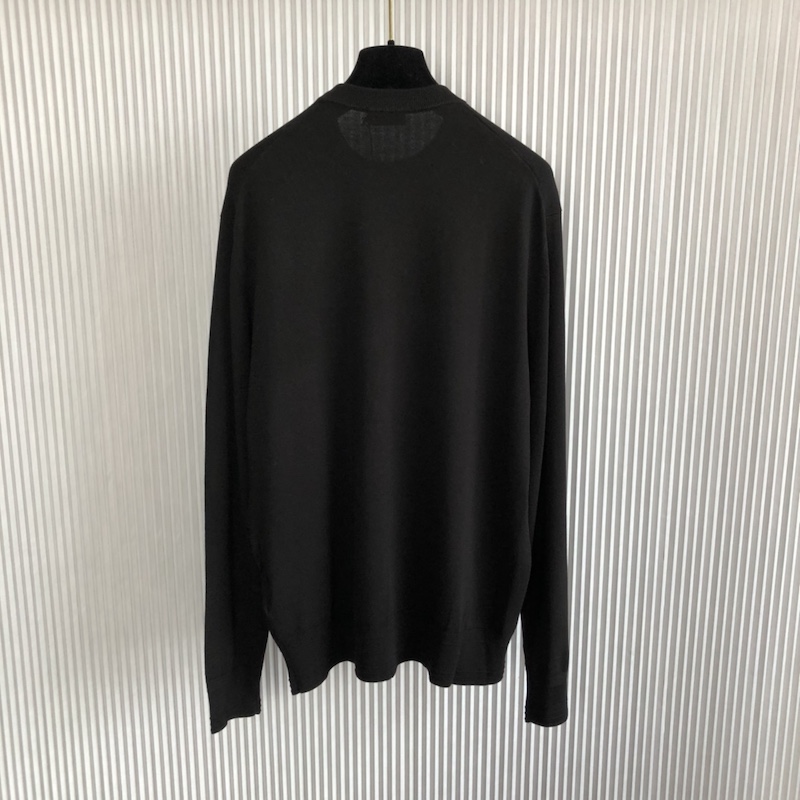 Dior Jardin Sweater Black Silk and Cotton Jersey Stitch Knit