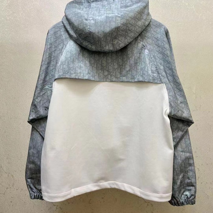 Dior Oblique Hooded Anorak Grey and White