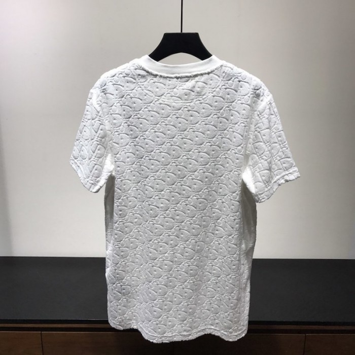 Dior oblique jacquard cotton terry t shirt white