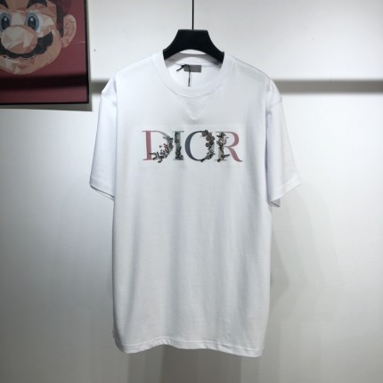 Dior Oversized Dior Flowers T shirt Cotton White