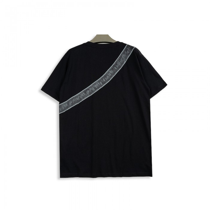 Dior Saddle Bag Printed Compact Cotton T shirt Black