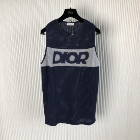 replica Dior Sleeveless T-Shirt Navy Blue
