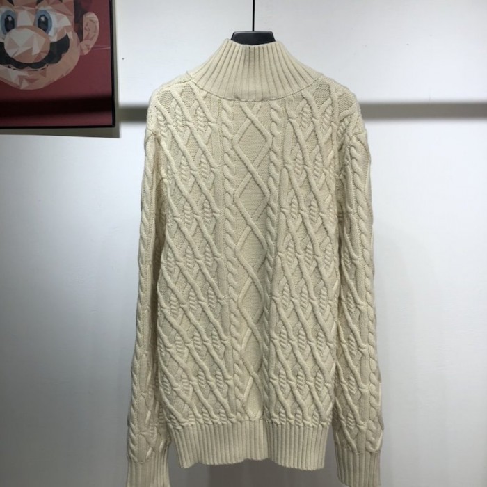 Dior Sweater with CD Logo Wool Beige