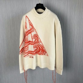 replica Dior White Wool Mohair Sweater